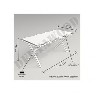 Deryawood Picea 85x140x76 cm Masif Ahşap Sulamalı Mutfak Masası