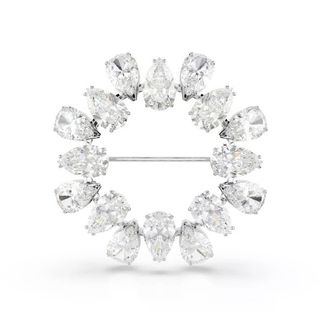 Swarovski 5714646 Matrix Brooch Pear White-Rhs Broş