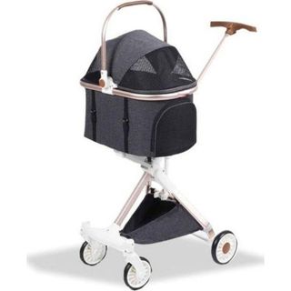 Eurodog Katlanabilir Köpek Arabası Koyu Gri 83x48,5x110 Cm