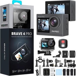 Akaso Brave 4 Pro Dual Screen Aksiyon Kamera + Aksesuar Seti