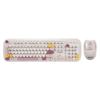 Everest KM-6284 Whisker Bej Kablosuz Klavye Mouse Seti
