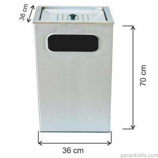 Garanti Metal 1351 100 lt Küllüklü Kare Çöp Kovası