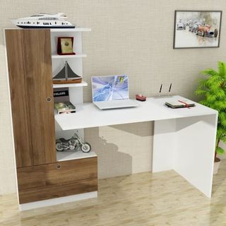 Dekorister Domingos Beyaz Ceviz Çalışma Masası