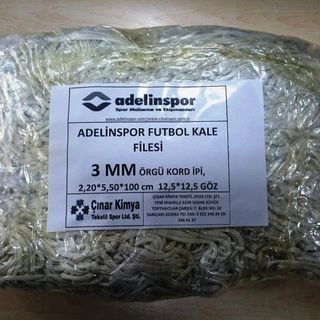 adelinspor Futbol Kale Filesi 3 mm Kord Ipi 5,0 X 2,20 X 0,8 m