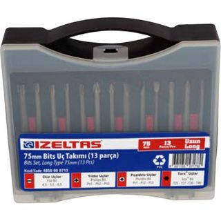 İzeltaş 4850000713 Uzun Bits Uç Takımı 75 Mm - 13 Parça