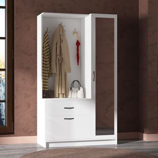Aeka AE-3042 Reina Aynalı Delüx Vestiyer Portmanto Ayakkabılık