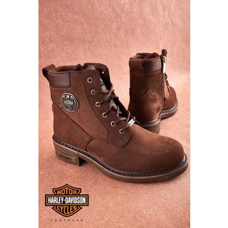 Harley Davidson Jim 025G100128-D04-27 Dark Brown Koyu Kahverengi Nubuk Kadın Bot