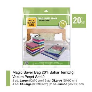 Magic Saver Bag 20´li Bahar Temizliği Vakumlu Poşet Seti 2