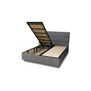 Niron Silver Baza ve Başlık Seti 160x200 cm Çift Kişilik Kaydırmaz Kumaşlı Gri Keten Baza ve Başlığı