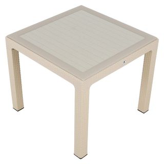 Mandella 90x90 cm Elit Rattan camlı Çöl Beji Masa
