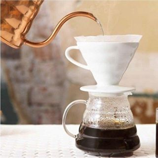 Black Goat Kahve Demleme Tanışma Seti Beyaz Dripper Kahve Sürahisi