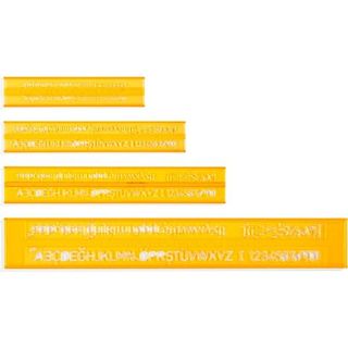 Hataş 106165 3x5x7x10 mm Harf Şablon Cetvel Seti