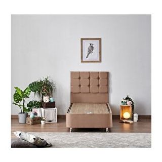 Niron Yatak Latte 90x190 cm Tek Kişilik Baza Başlık Seti