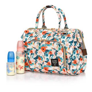 Lal Baby Baggage Bag Flowers Omuz Askılı Anne Bebek Bakım Çantası