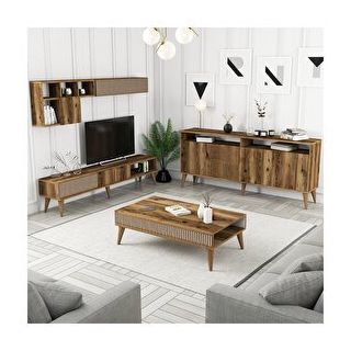 Variant Milan Ceviz - Ceviz 3'lü Salon Takımı
