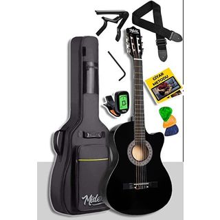 Midex CG390BK-XBAG Siyah 4/4 Sap Ayarlı Kesik Kasa Full Set Klasik Gitar