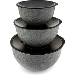 Bambum Rose Wood Antrasit 3'lü Metal Karıştırma Kabı