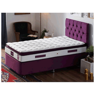 Niron Purple Yatak Seti 80x180 cm Tek Kişilik Yatak Baza Başlık Takımı