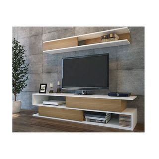 BMdekor Söz Beyaz Teak TV Ünitesi