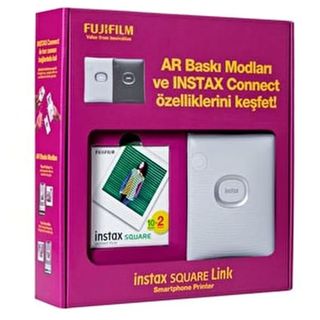 Fujifilm Instax Square Link Beyaz Akıllı Telefon Yazıcısı Bundle Box