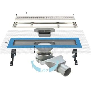 Sukar 1154-1036023-01 Line 2 60 cm Plain Izgaralı Krom Duş Kanalı