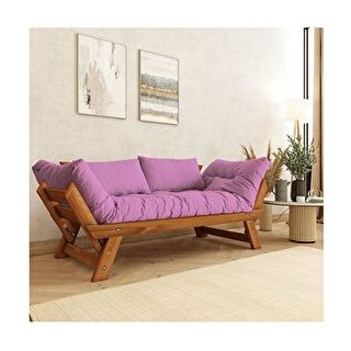 Woodesk CPT8162-210 Tik Pembe Adalar Masif 2'li Kanepe