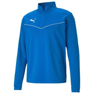 Puma 65739402 Mavi Teamrise 1/4 Zip Top Erkek Futbol Antrenman Uzun Kollu T-shirt