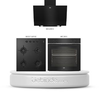 Beko BDE 6050 S - BFC 210 S - BOCD T 6011 ES Siyah 3'lü Ankastre Set