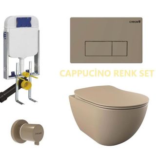 Creavit FE320 Cappicino Asma Klozet Gömme Rezervuar 5 Parça Set