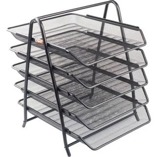 Bigpoint BP41595 5'li Siyah Metal Perfore Evrak Rafı