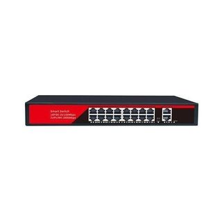 Ezcool EZ-16PSF 16xFE+2xGE 240 Watt Yönetilmez Poe Switch