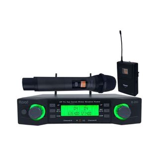 Roof R-203 1 El 1 Yaka 2 Kanal UHF Kablosuz Telsiz Mikrofon