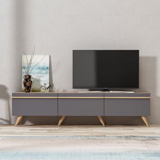 BMdekor Asil Antrasit Meşe 180 cm Tv Sehpası
