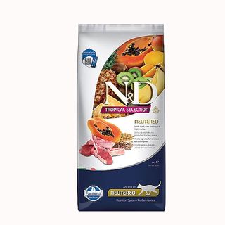 N&D Tropical Selection Kuzu Etli ve Tropikal Meyveli 10 kg Kısırlaştırılmış Kuru Kedi Maması