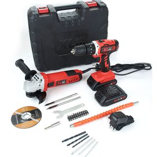 Kleco KETM1875 18V 1.5Ah Aüulü Darbeli Matkap ve 750W Avuç Taşlama Seti