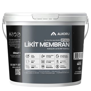 Alkoru Bitüm 1K Likit Membran Kauçuk ve Elyaf Katkılı 5 KG Sıvı Su Yalıtım Malzemesi