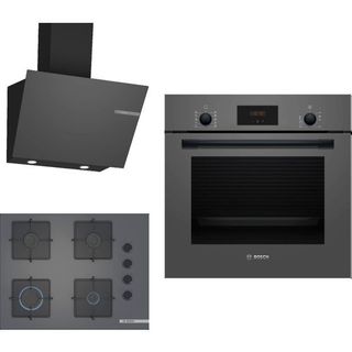 Bosch HBF512BH1T - POP7C9P30O - DWK66PJ70T Gri 3'lü Ankastre Set