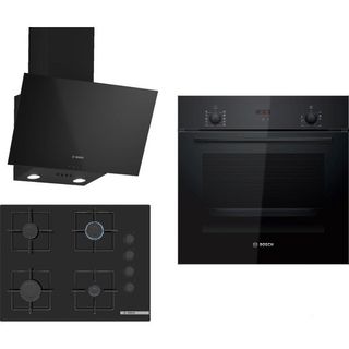 Bosch HBF512BB1T - POP7C6P30O - DWK63PJ60T Siyah 3'lü Ankastre Set