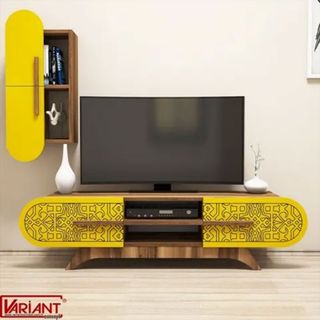 Variant Defne Ceviz-Sarı Tv Sehpası Tv Ünitesi