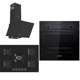 Bosch & Ferre Large Sanremo HBF512BB1T - SS035 - D086 Siyah 3'lü Ankastre Set