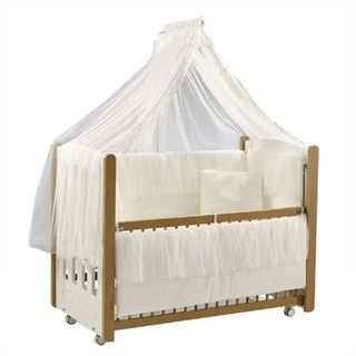 Meltem Smart Mia Anne Yanı Ahşap Sallanır Beşik 60x120 cm (beyaz-ekru)