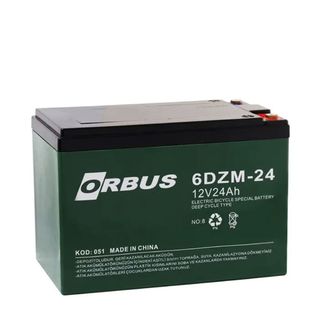 Orbus 6-DZM-24 12V 24Ah 180x76x167 mm Elektrikli Bisiklet Aküsü