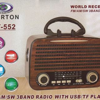Everton Rt-552 Bluetooth Fm-Usb-Tf-Aux Şarjlı Nostaljik Radyo