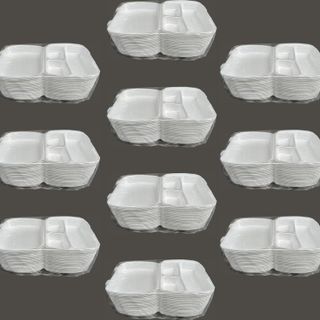 Dagyuce 23 A 20x24 cm 10x20 Adet Tek Kullanımlık Köpuk 3 Bölmeli Kapaklı Kase Kutu