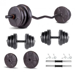 Ecgspor Hero Serisi 25 kg Z Bar Dambıl Seti ve Fitness Ağırlık Seti