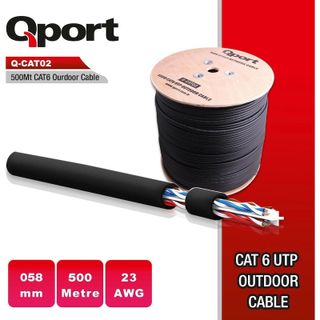 Qport Q-CATO2 500 mt Siyah Makaralı Outdoor Kablo