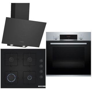 Bosch HBF534ES3T - POP6C6P30O - DWK64PJ60T Siyah 3'lü Ankastre Set
