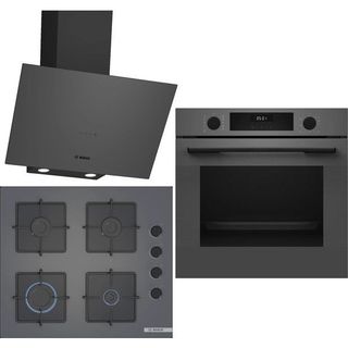 Bosch HUA717BN0T - POP6C9P30O - DWK64PJ70T Gri 3'lü Ankastre Set
