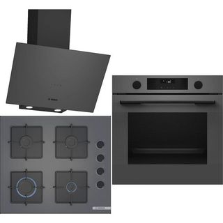 Bosch HUA736EN0T - POP6C9P30O - DWK64PJ70T Gri 3'lü Ankastre Set