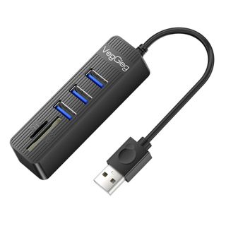 Veggieg USB 2.0 SD Micro SD Kart Okuyucu ve 3 Port USB Çoklayıcı